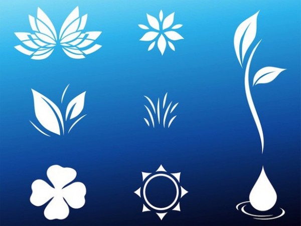 Lovely Nature Floral Shapes Vector Set 600x451 Lovely Nature Floral Shapes Vector Set