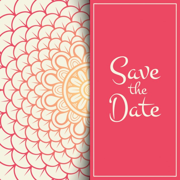 Red Wedding Invitation With Floral Shapes Vector Free Download 626x626 Red Wedding Invitation With Floral Shapes Vector Free Download