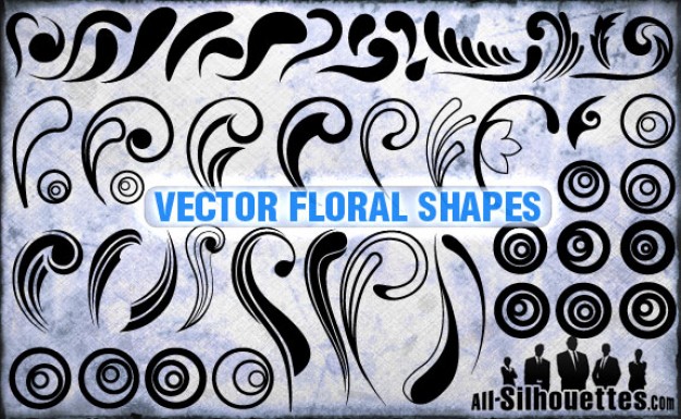 Vector Floral Shapes Silhouettes Vector Free Download 626x385 Vector Floral Shapes Silhouettes Vector Free Download