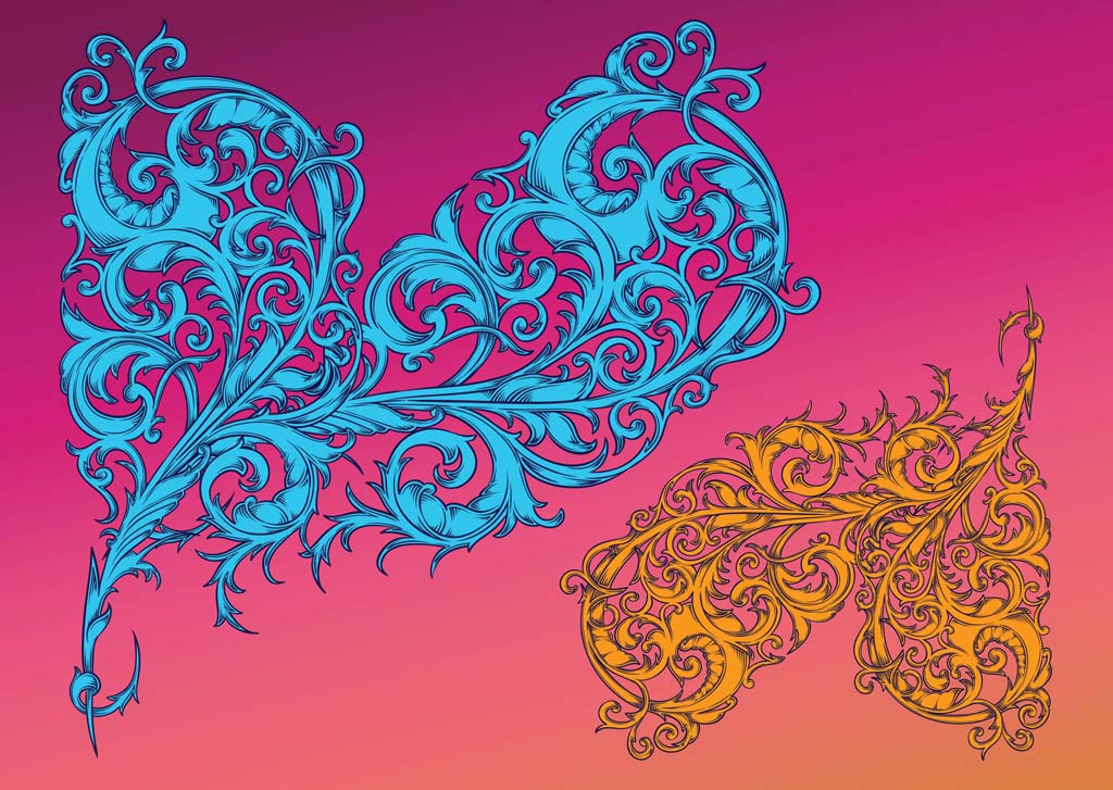 Antique Floral Vector Shapes Vector Art Graphics 1024x727 Antique Floral Vector Shapes Vector Art Graphics