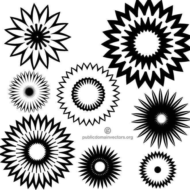 Black Floral Shapes Vector 660x660 Black Floral Shapes Vector