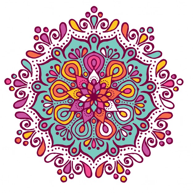Colorful Mandala With Floral Shapes Vector Free Download 626x626 Colorful Mandala With Floral Shapes Vector Free Download