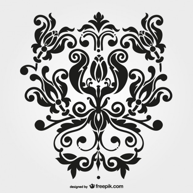 626x626 Black Floral Swirls Vector Free Download