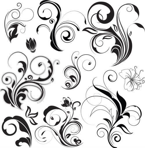 500x510 Floral Swirl Ornaments Elements Vector Free Download