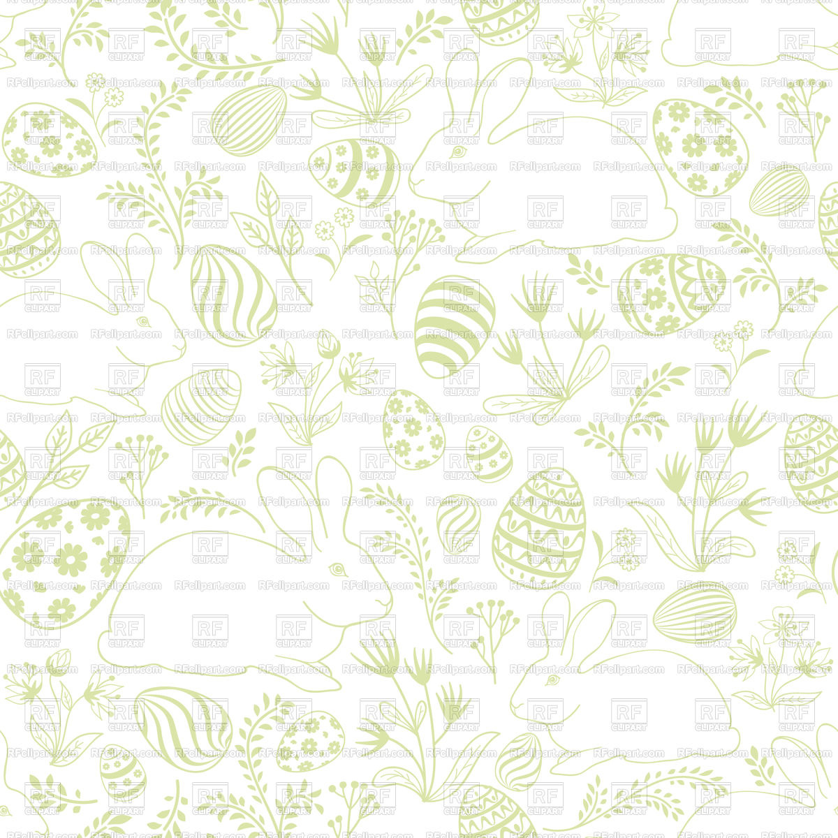 1200x1200 Easter Floral Texture Egg Seamless Pattern Vector Image