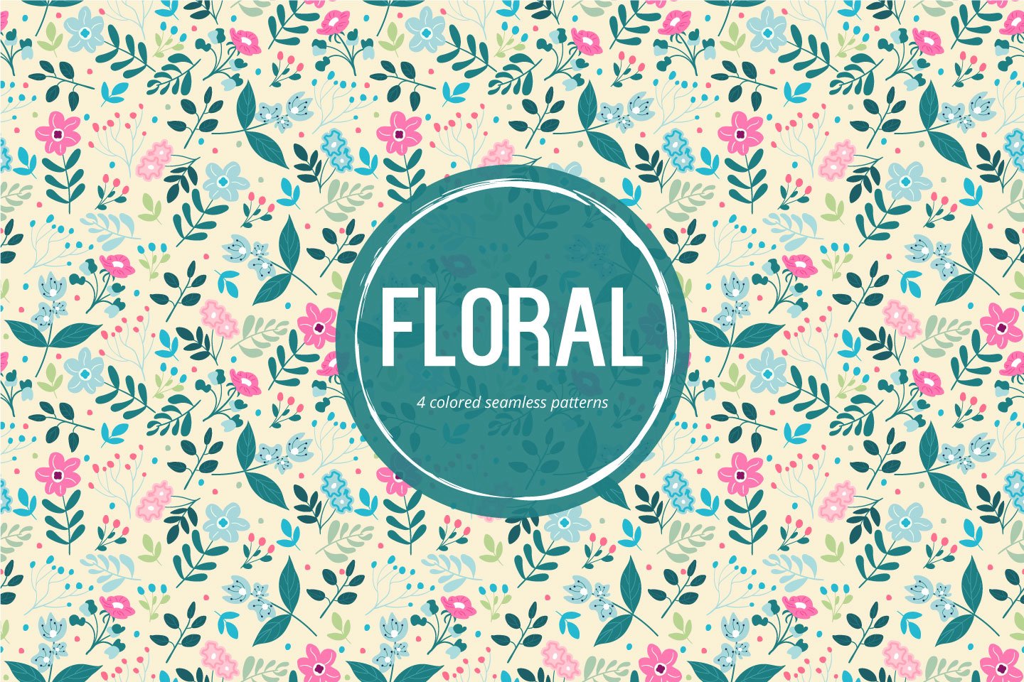 1440x960 Floral Vector Free Seamless Pattern