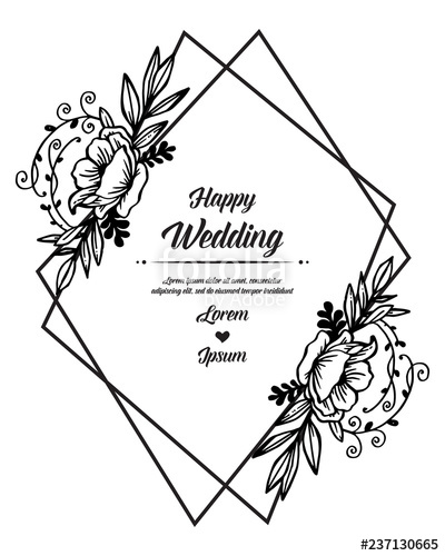 400x500 Greeting Card Or Invitation For Wedding With Floral Vector Art