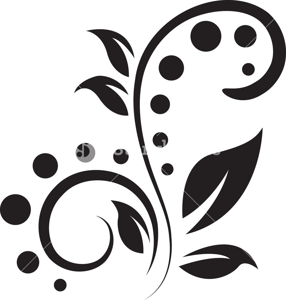 951x1000 Curl Floral Vector Element Royalty Free Stock Image