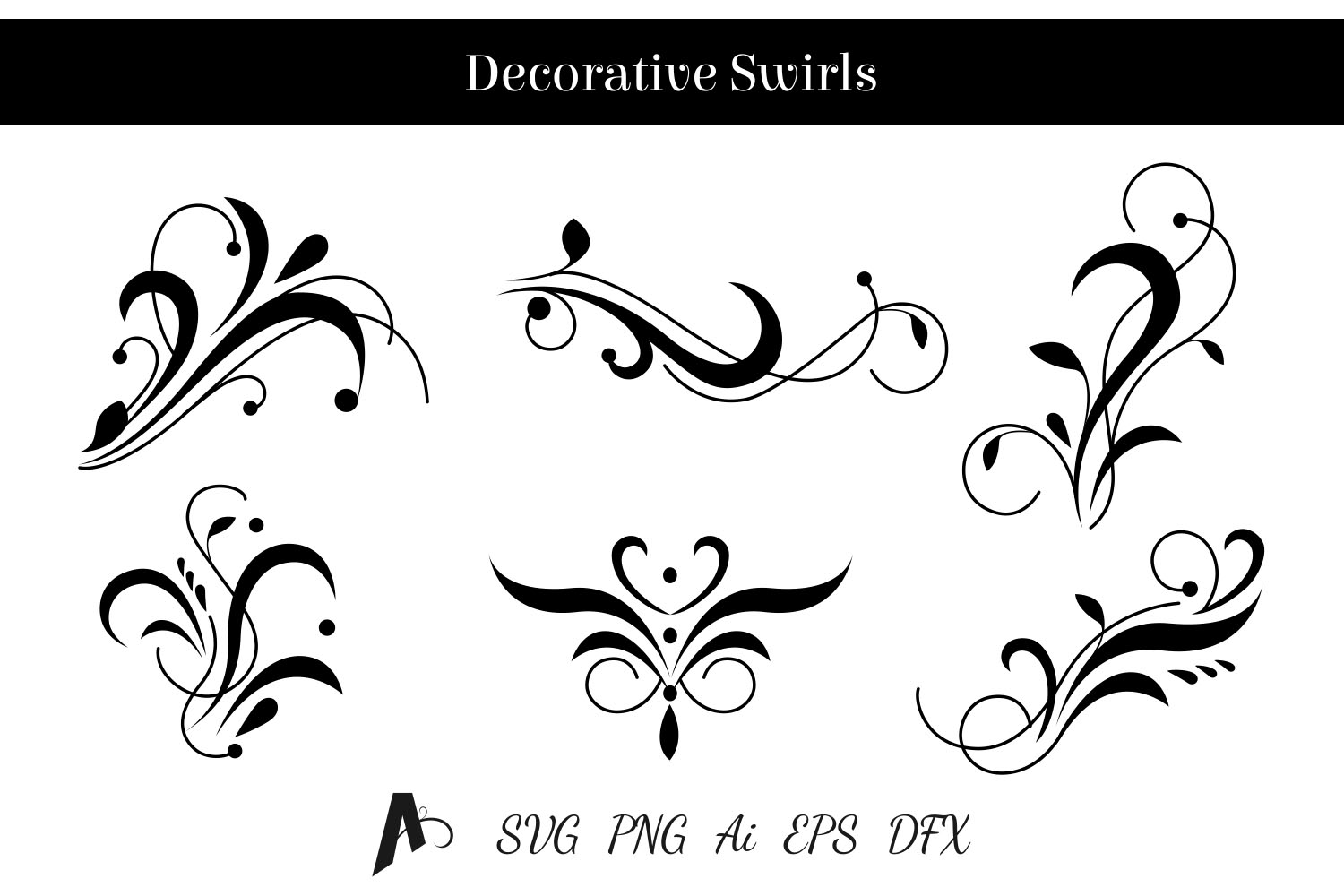 1500x1000 Decorative Swirls Design Floral Vector Elements