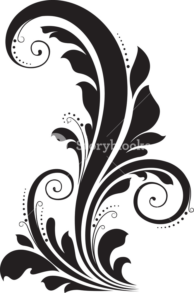 663x1000 Swirl Floral Vector Element Royalty Free Stock Image