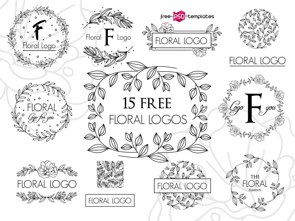 Set Of Free Floral Vector Logos 1000x750 Set Of Free Floral Vector Logos