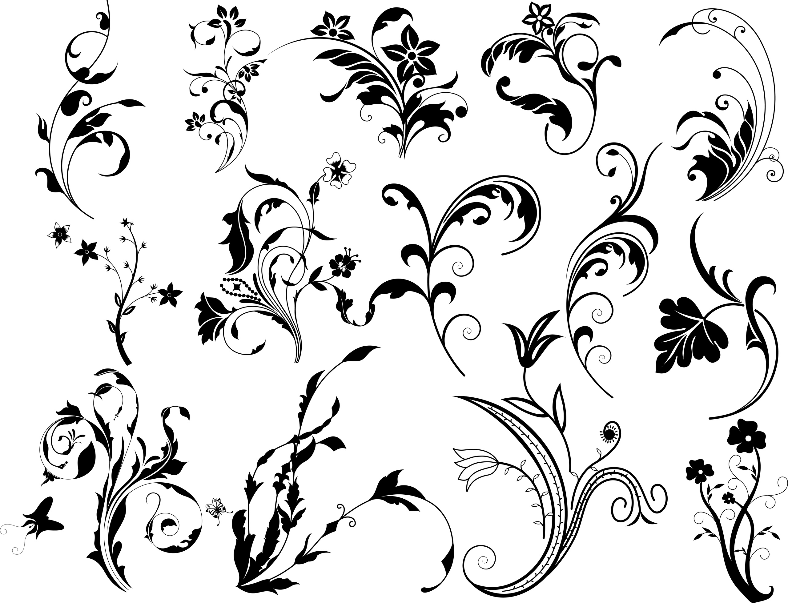 Swirl Floral Vectors Set Free Download Vector Graphic Art 2560x1959 Swirl Floral Vectors Set Free Download Vector Graphic Art
