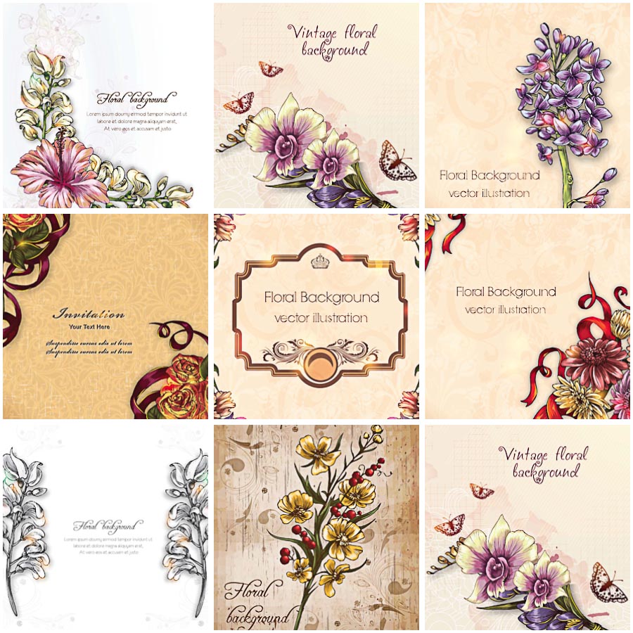 Vintage Floral Frame Pattern Set Vector Free Download 900x900 Vintage Floral Frame Pattern Set Vector Free Download