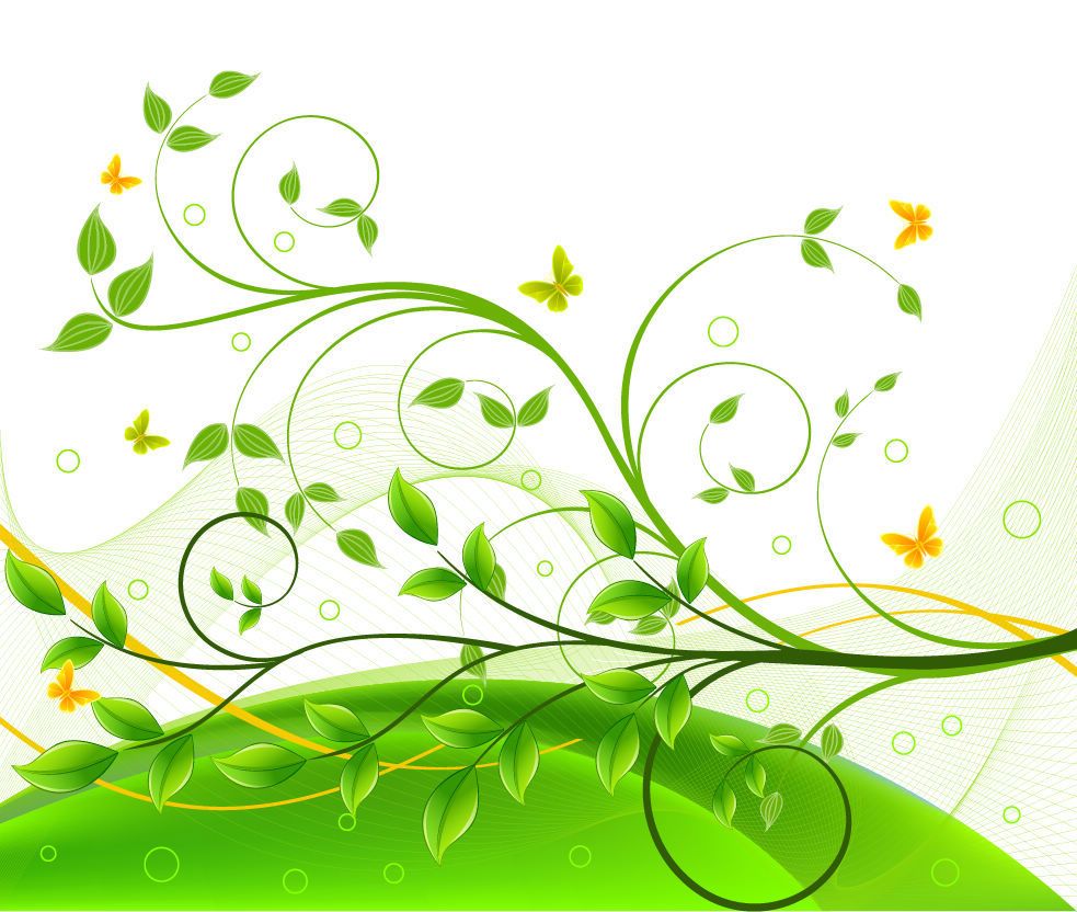 983x832 Graphic Design Backgrounds Green Floral Background Free Vector