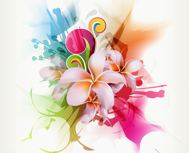 787x637 Abstract Floral Vector Illustration Artwork Free Vector Graphics