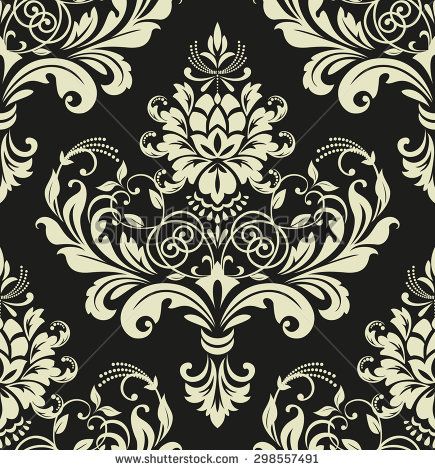 435x470 Floral Pattern Wallpaper Baroque, Damask Seamless Vector