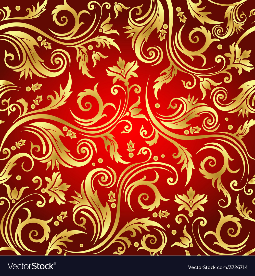 1000x1080 Luxury Seamless Golden Floral Wallpaper Vector Image
