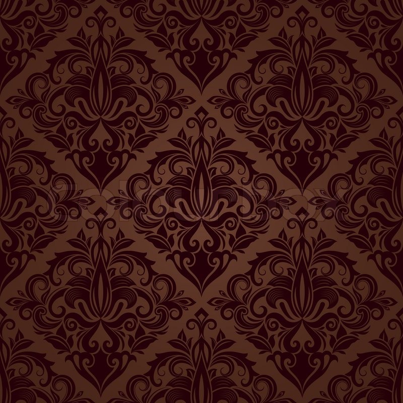 800x800 Seamless Brown Floral Vector Wallpaper Stock Vector Colourbox