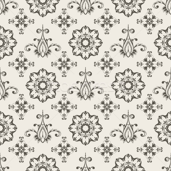600x600 Vector Seamless Floral Wallpaper Pattern Vector Illustration