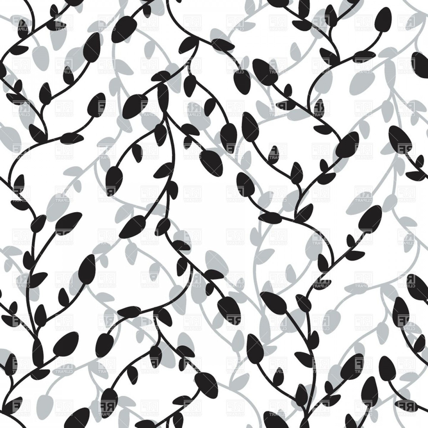 1440x1440 Black And White Floral Wallpaper Vector Clipart Soidergi