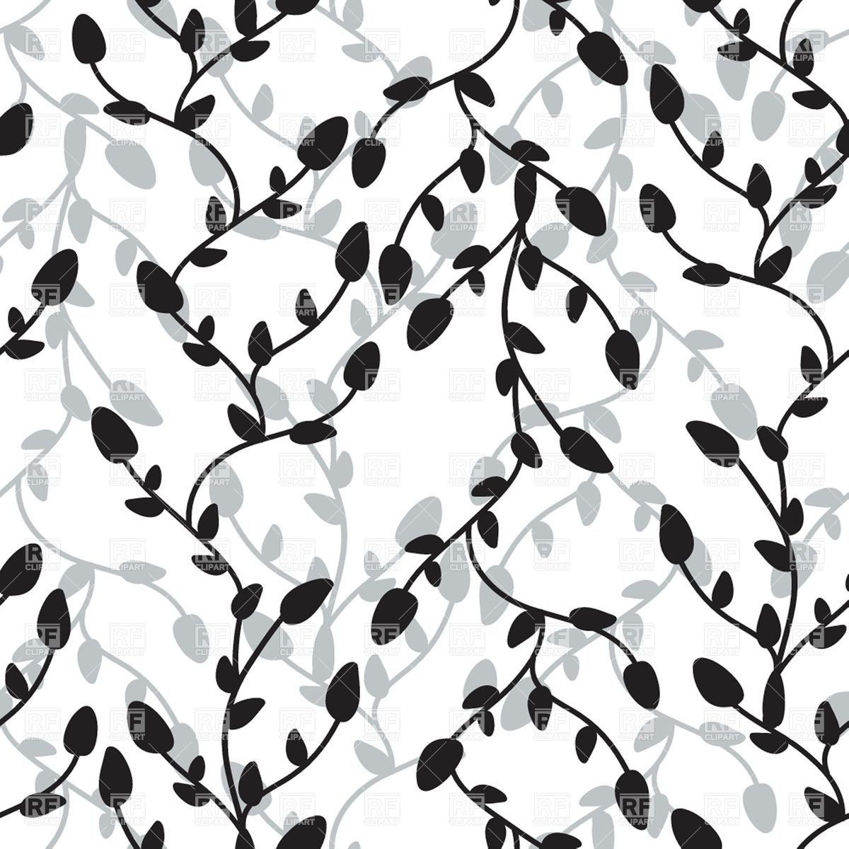 1200x1200 Black And White Floral Wallpaper Vector Image Of Backgrounds