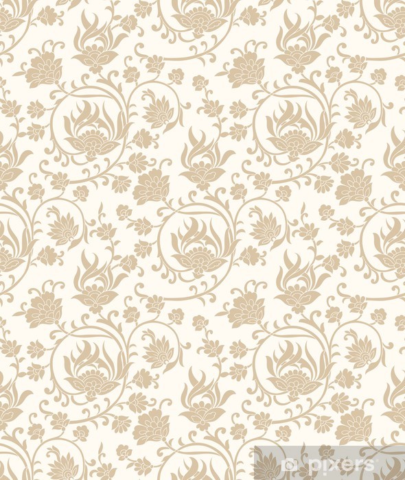 590x700 Fancy Seamless Vector Floral Wallpaper Wall Mural