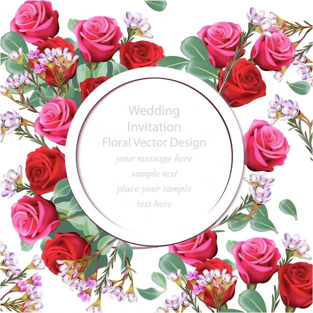 Floral Wedding Invitation Vector Free Download 626x626 Floral Wedding Invitation Vector Free Download