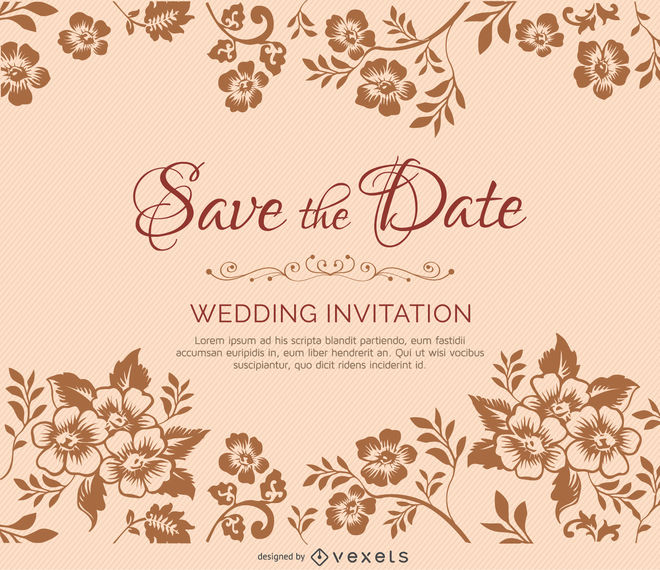 Flower Branches Marriage Invitation 660x570 Flower Branches Marriage Invitation