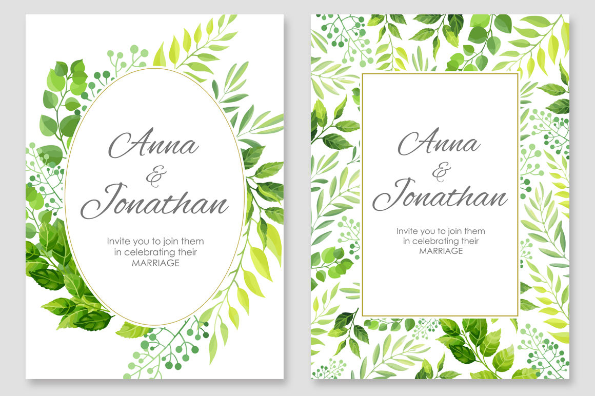 Floral Wedding Invitations Vector Set 1160x772 Floral Wedding Invitations Vector Set