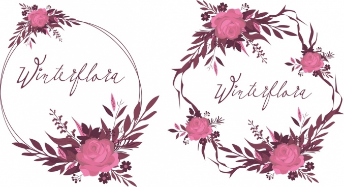 677x368 Floral Wreath Free Vector Download
