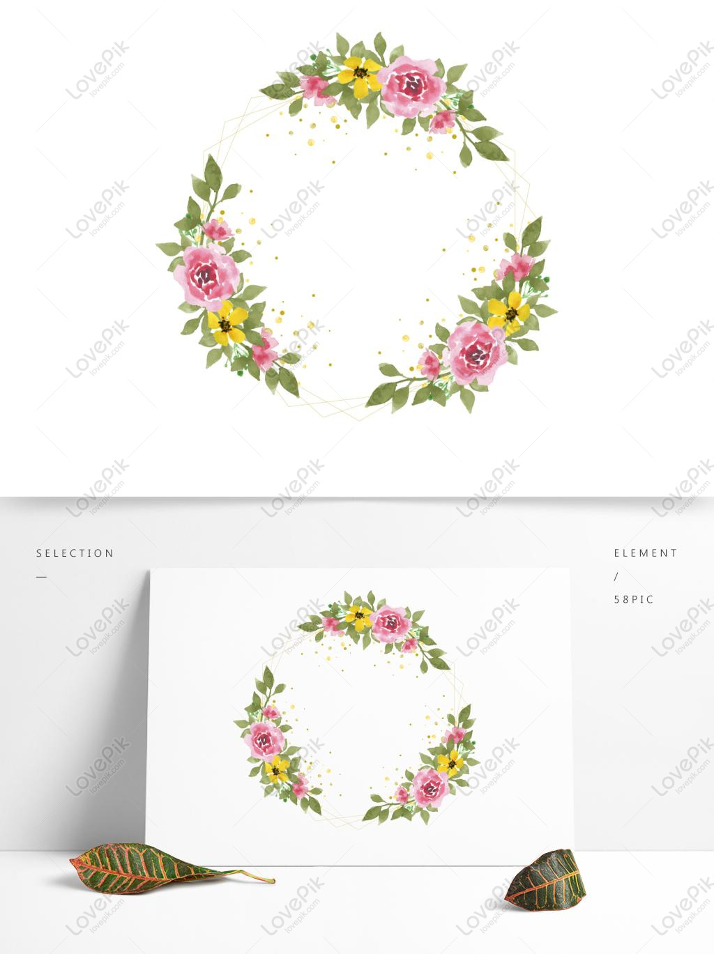 Fine Watercolor Hand Painted Wreath Vector Map Graphics 1024x1369 Fine Watercolor Hand Painted Wreath Vector Map Graphics