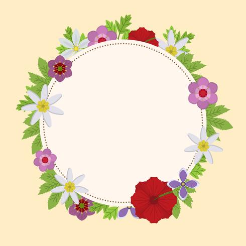 Flat Circle Floral Spring Wreath Vector Illustration 490x490 Flat Circle Floral Spring Wreath Vector Illustration