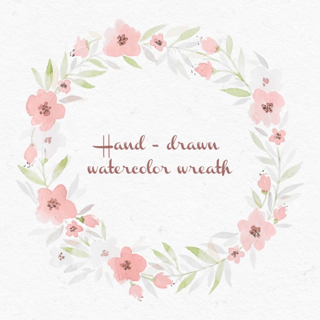 Watercolor Floral Wreath Vector Free Download 626x626 Watercolor Floral Wreath Vector Free Download