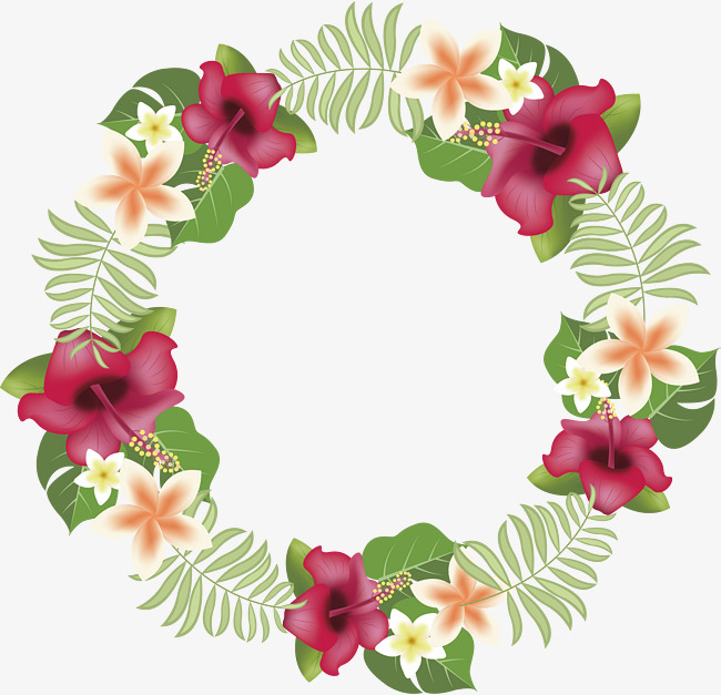 Download Free Png Romantic Tropical Flower Wreath, Flower Vector 650x627 Download Free Png Romantic Tropical Flower Wreath, Flower Vector