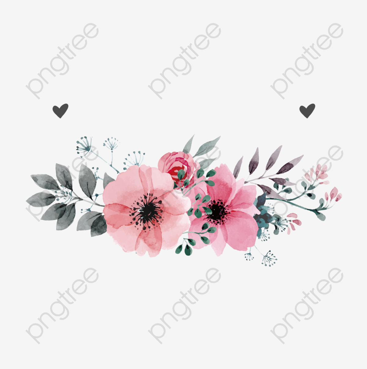 1200x1206 Pink Flowers Vector, Flores De Color Rosa, Flor, Pintado A Mano De
