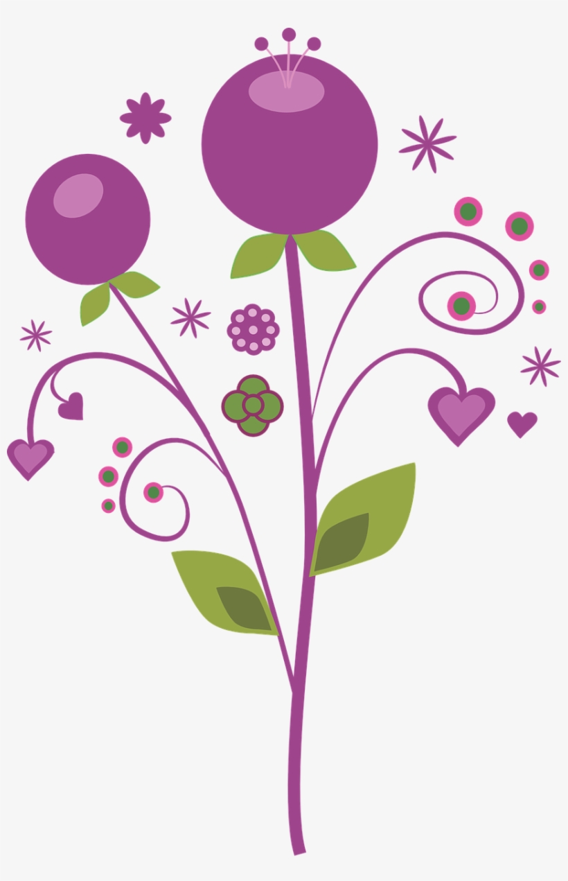 820x1271 Purple, Vector, Flowers Fantasy Berry Swirls Png Photo