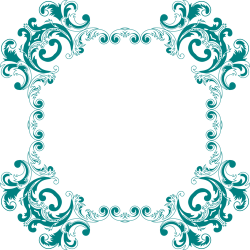 500x500 Vintage Flowery Frame Vector Image