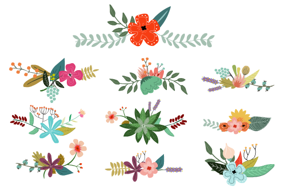 580x386 Flower Vectors Design Thinking Vector Flowers, Illustration