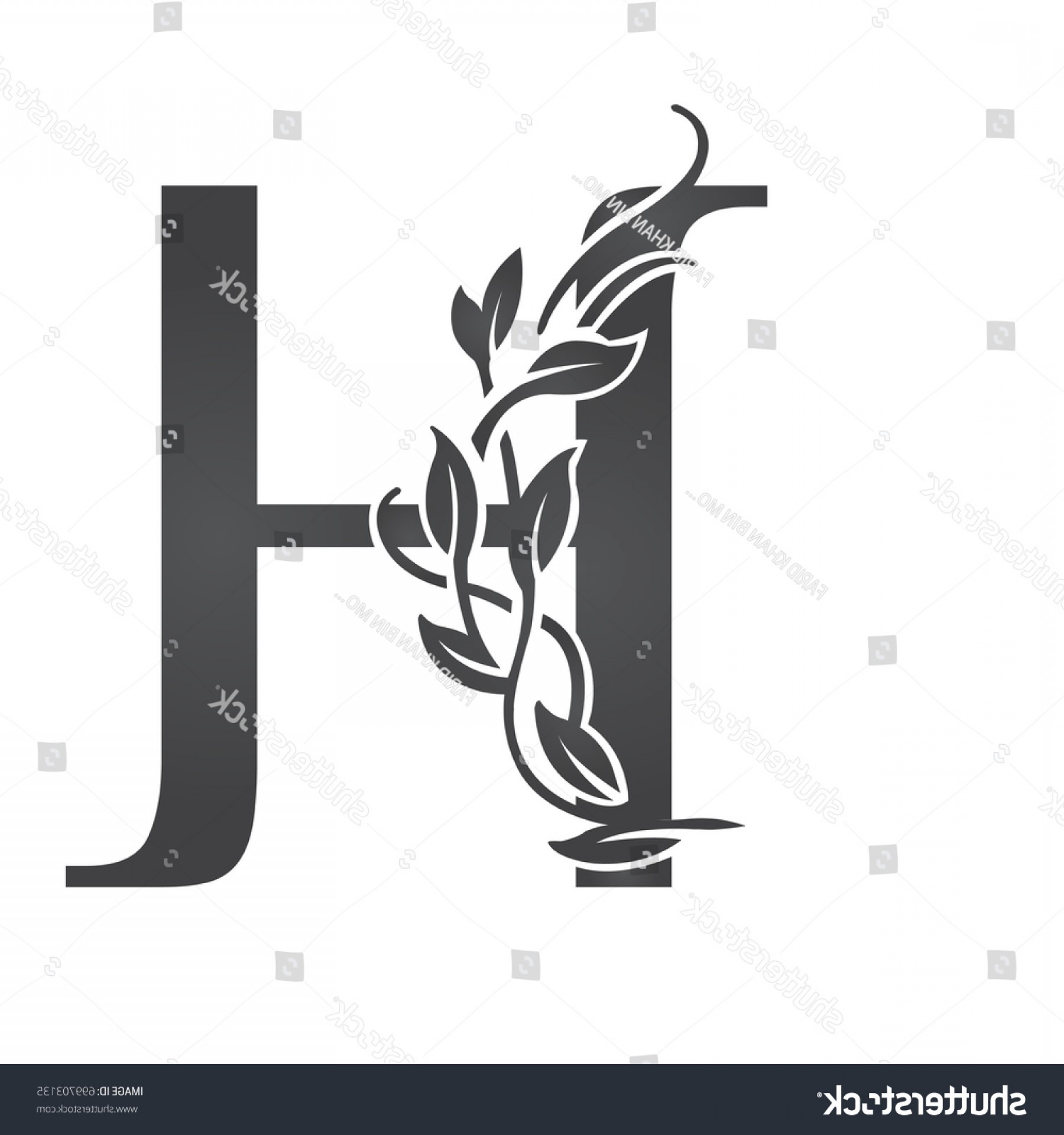 1800x1920 Vector Flourish Black Letter H Logo Studiogrfx