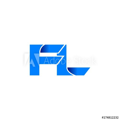 500x500 Fl Logo Initial Logo Vector Modern Blue Fold Style