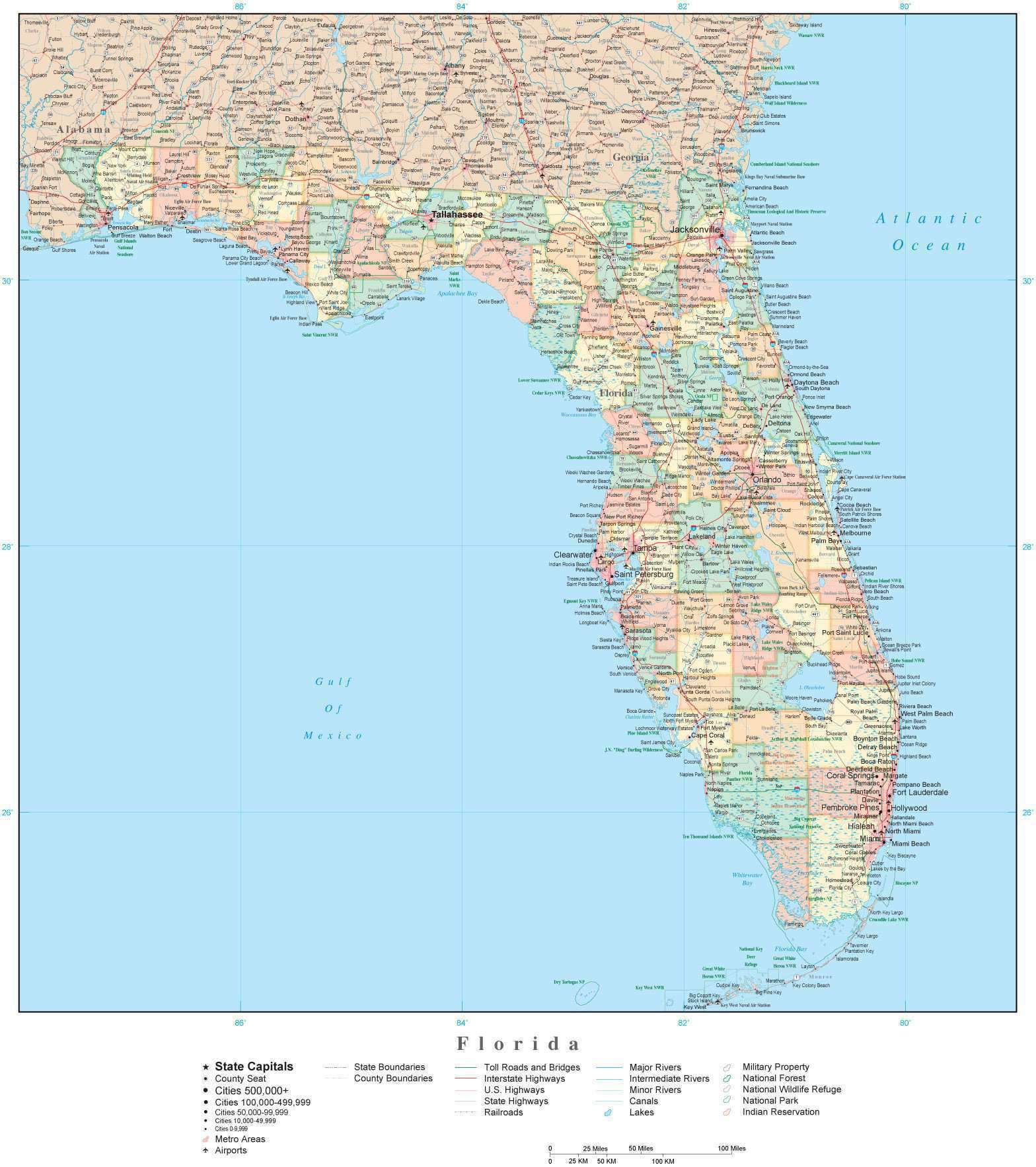 Florida County Map Vector at Vectorified.com | Collection of Florida ...