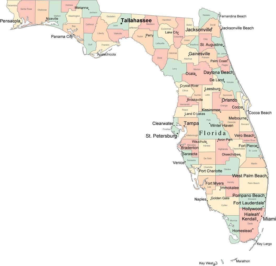 Florida County Map Vector at Vectorified.com | Collection of Florida ...