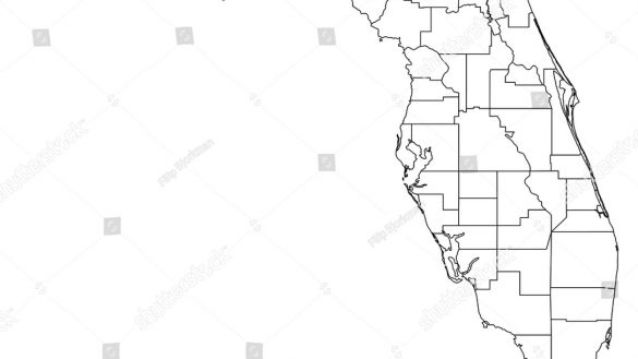 Florida Counties Map High Detailed Vector Stock 585x329 Florida Counties Map High Detailed Vector Stock