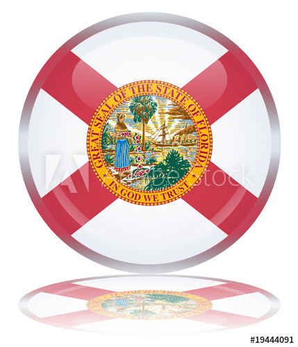 429x500 Florida State Round Flag Button