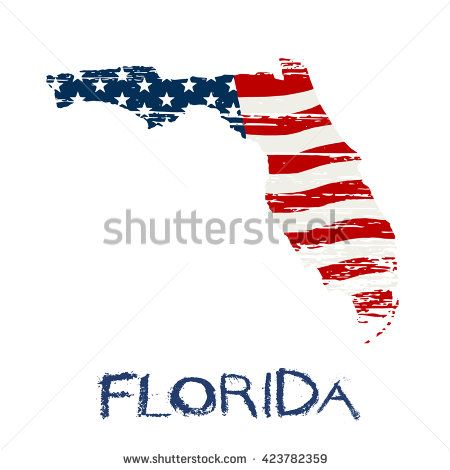 450x470 American Flag In Florida Map Vector Grunge Style Usa Icons