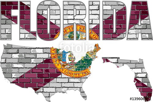 500x333 Florida On A Brick Wall