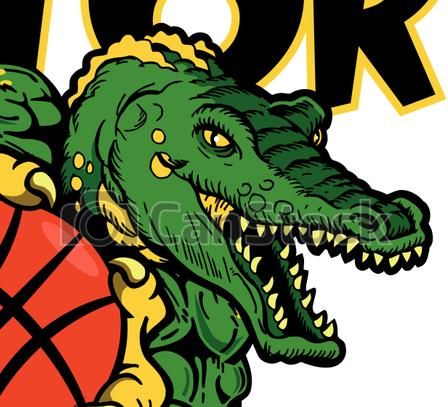 448x407 Vector Clipart Of Gator Basketball Team Design With Mean Mascot