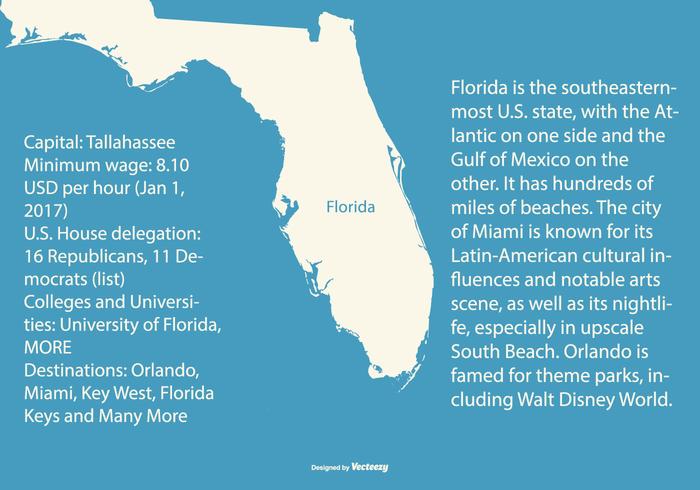 Retro Map Of Florida 700x490 Retro Map Of Florida