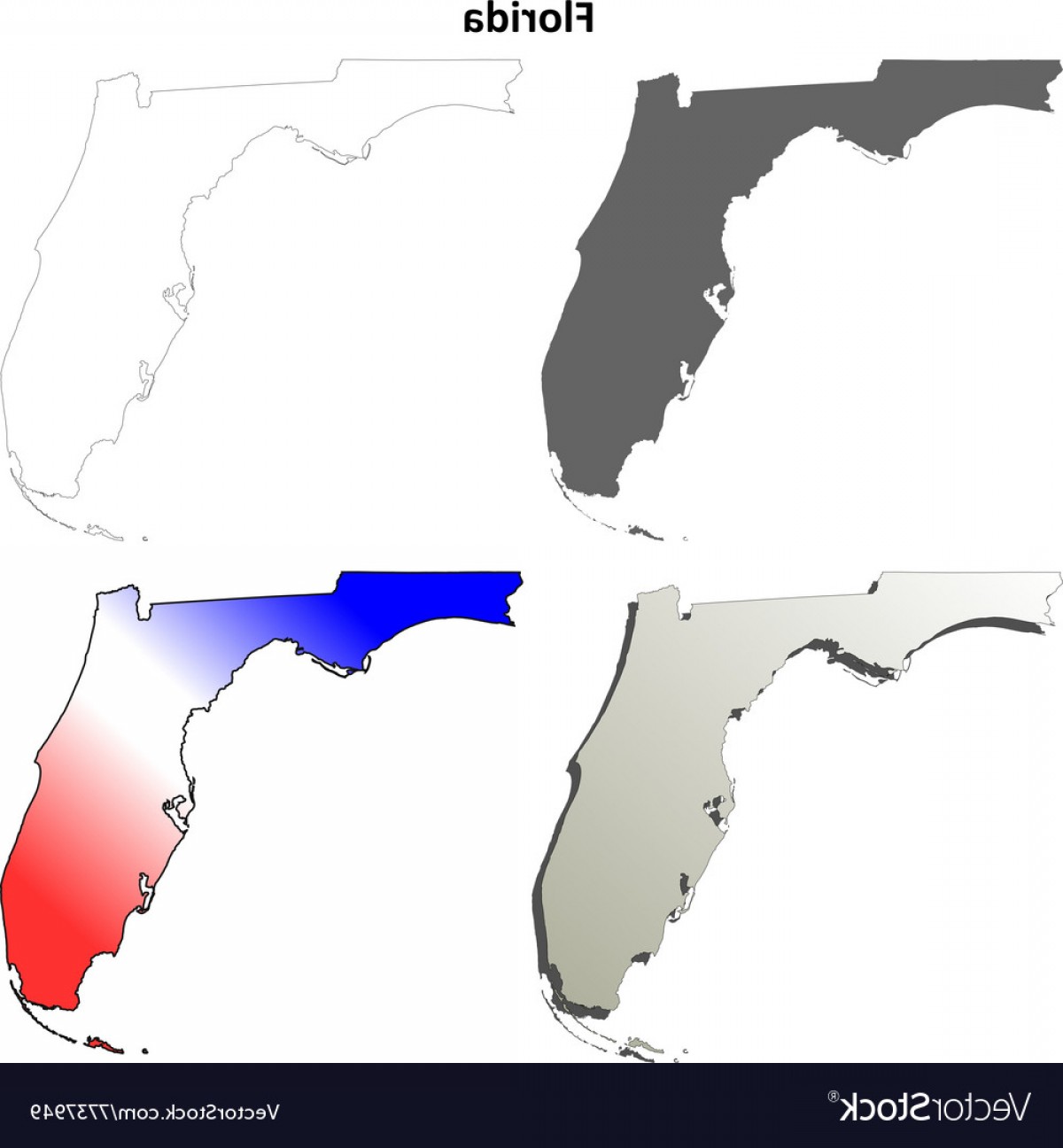 1200x1296 Florida Outline Map Set Vector Catchsplace