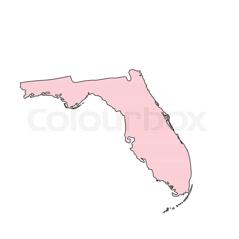 800x800 Florida Map Isolated On White Stock Vector Colourbox